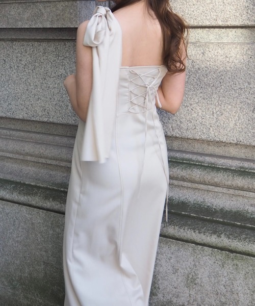 4WAY デニムライクリボン付キャミワンピース 春夏ワンピ 4WAY デニムライクリボン付キャミワンピース 春夏ワンピ