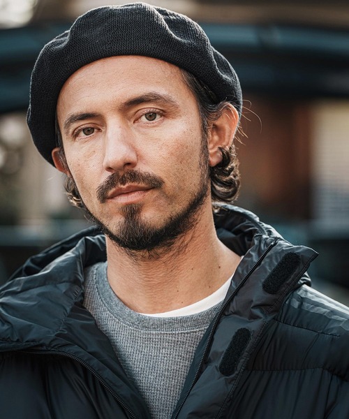 mko12590-Seamless Thermo Beret ベレー帽（ハンチング/ベレー帽