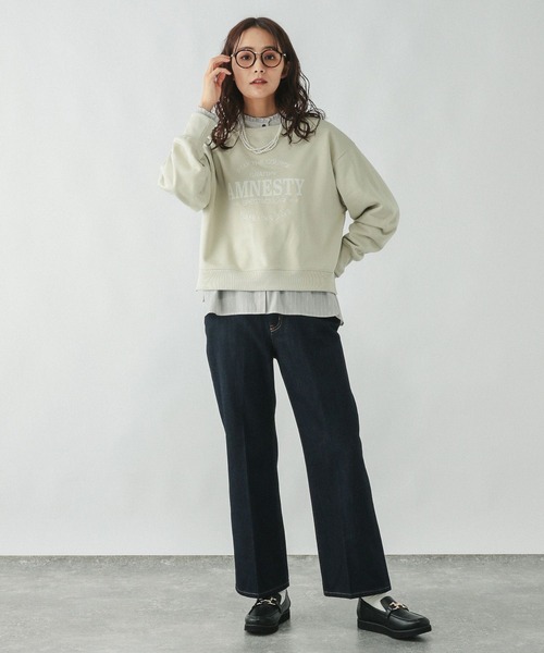 GLOBAL WORK(グローバルワーク)の「イージーケア襟フリルブラウス長袖/251990(シャツ/ブラウス・レディース・ブルー系その他/グリーン系その他7/オフホワイト・MEDIUM/LARGE)」の6枚目の写真