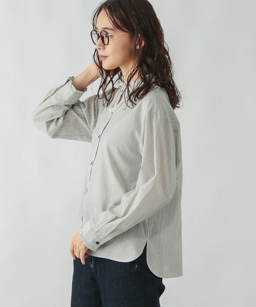 GLOBAL WORK(グローバルワーク)の「イージーケア襟フリルブラウス長袖/251990(シャツ/ブラウス・レディース・ブルー系その他/グリーン系その他7/オフホワイト・MEDIUM/LARGE)」の10枚目の写真