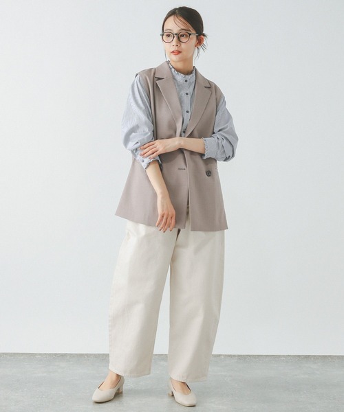 GLOBAL WORK(グローバルワーク)の「イージーケア襟フリルブラウス長袖/251990(シャツ/ブラウス・レディース・ブルー系その他/グリーン系その他7/オフホワイト・MEDIUM/LARGE)」の11枚目の写真