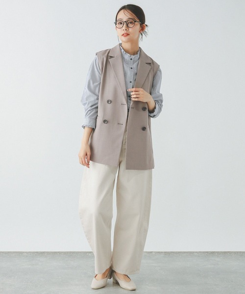 GLOBAL WORK(グローバルワーク)の「イージーケア襟フリルブラウス長袖/251990(シャツ/ブラウス・レディース・ブルー系その他/グリーン系その他7/オフホワイト・MEDIUM/LARGE)」の12枚目の写真