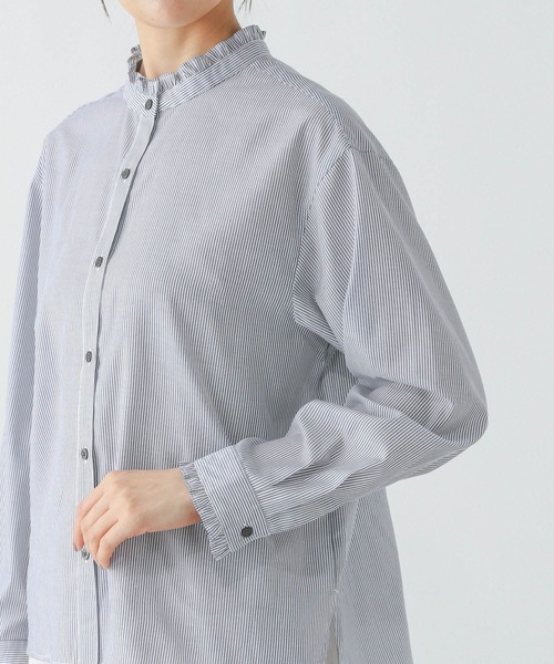 GLOBAL WORK(グローバルワーク)の「イージーケア襟フリルブラウス長袖/251990(シャツ/ブラウス・レディース・ブルー系その他/グリーン系その他7/オフホワイト・MEDIUM/LARGE)」の20枚目の写真