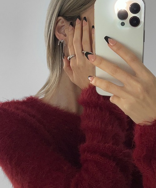 BLACKUP(ブラックアップ)の「レリーナリボンボールイヤリング(ピアス(両耳用)・レディース・シルバー・LARGE)」の2枚目の写真