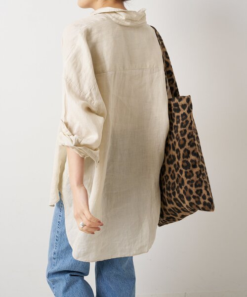 Spick & Span（スピックアンドスパン）の「《追加》80リネンカシュクールビッグシャツ（シャツ/ブラウス・レディース・ホワイト/ベージュ/ネイビー/サックスブルー/イエロー/マルチ/その他6/その他11・FREE）」の12枚目の写真