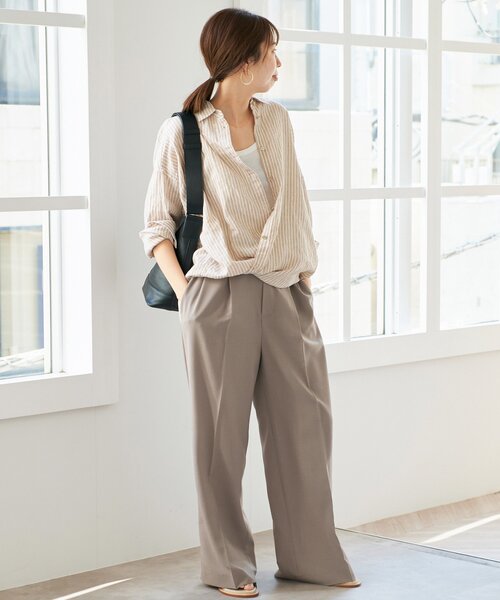 追加》80リネンカシュクールビッグシャツ（シャツ/ブラウス