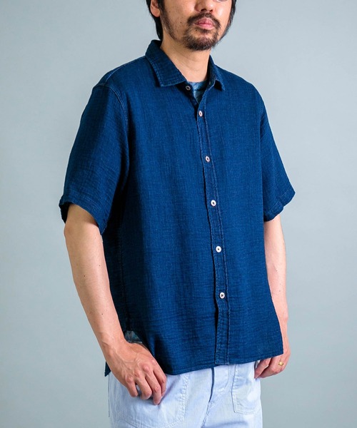 OMNIGOD mens / オムニゴッド ] インディゴ二重ガーゼ ショート