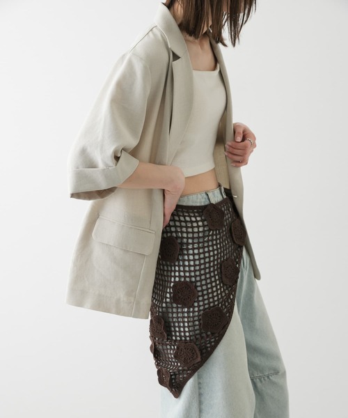 SENSE OF PLACE by URBAN RESEARCH(センスオブプレイスバイアーバンリサーチ)の「フラワークロシェマキスカート(スカート・レディース・ブラウン/アイボリー・ONE)」の17枚目の写真