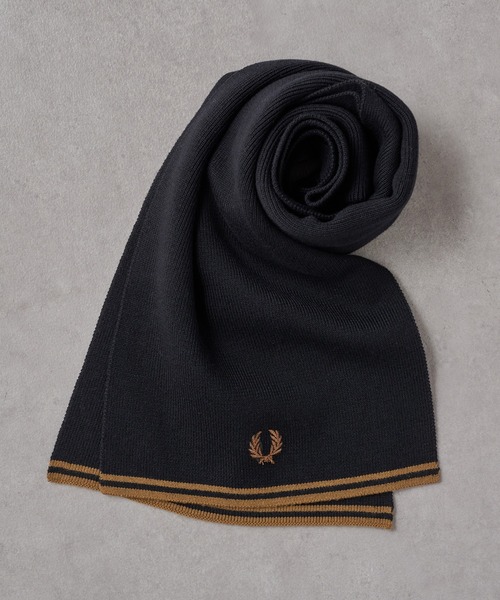 FRED PERRY】TWIN TIPPED MERINO WOOL SCARF ティップライン ワン