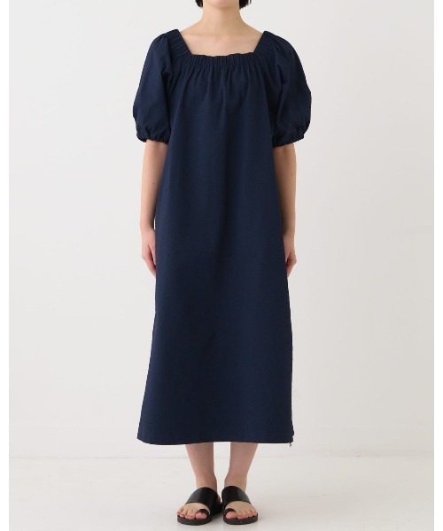 THOUSAND MILE(サウザンドマイル)の「【THOUSAND MILE】GATHERED DRESS SEERSUCKER /ギャザードレス シアサッカー(ワンピース・レディース・ブラック/オリーブ/ネイビー・FREE)」の5枚目の写真