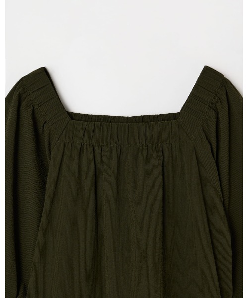 THOUSAND MILE(サウザンドマイル)の「【THOUSAND MILE】GATHERED DRESS SEERSUCKER /ギャザードレス シアサッカー(ワンピース・レディース・ブラック/オリーブ/ネイビー・FREE)」の9枚目の写真
