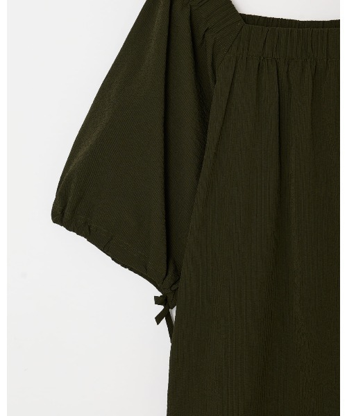 THOUSAND MILE(サウザンドマイル)の「【THOUSAND MILE】GATHERED DRESS SEERSUCKER /ギャザードレス シアサッカー(ワンピース・レディース・ブラック/オリーブ/ネイビー・FREE)」の10枚目の写真