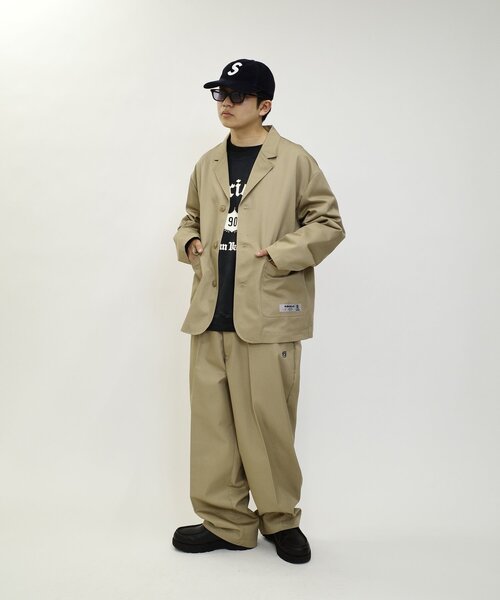 Sourcream(サワークリーム)の「セットアップ対応【Sourcream/サワークリーム】ツイルテーラードジャケット(テーラードジャケット・メンズ・チャコールグレー/ブラック/ベージュ・FREE)」の9枚目の写真