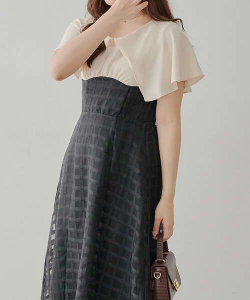 Another Branch olive des olive（アナザーブランチオリーブデオリーブ）の「細見えが叶う、シアーコルセットワンピース（ワンピース・レディース・ネイビー/ブラック/サックスブルー・FREE）」の10枚目の写真