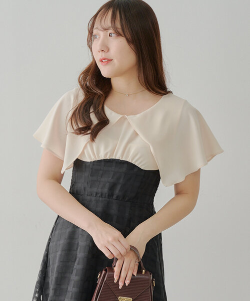 Another Branch olive des olive（アナザーブランチオリーブデオリーブ）の「細見えが叶う、シアーコルセットワンピース（ワンピース・レディース・ネイビー/ブラック/サックスブルー・FREE）」の11枚目の写真