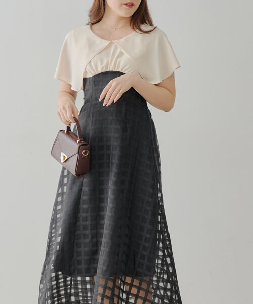 Another Branch olive des olive（アナザーブランチオリーブデオリーブ）の「細見えが叶う、シアーコルセットワンピース（ワンピース・レディース・ネイビー/ブラック/サックスブルー・FREE）」の13枚目の写真