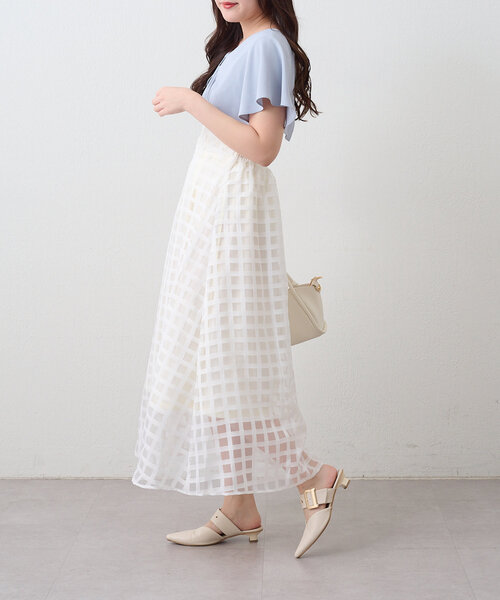 Another Branch olive des olive（アナザーブランチオリーブデオリーブ）の「細見えが叶う、シアーコルセットワンピース（ワンピース・レディース・ネイビー/ブラック/サックスブルー・FREE）」の16枚目の写真