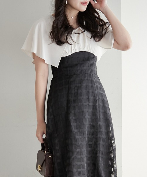 Another Branch olive des olive（アナザーブランチオリーブデオリーブ）の「細見えが叶う、シアーコルセットワンピース（ワンピース・レディース・ネイビー/ブラック/サックスブルー・FREE）」の2枚目の写真