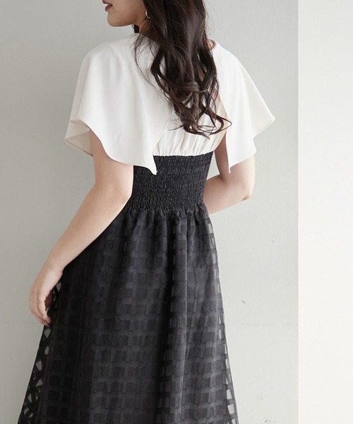 Another Branch olive des olive（アナザーブランチオリーブデオリーブ）の「細見えが叶う、シアーコルセットワンピース（ワンピース・レディース・ネイビー/ブラック/サックスブルー・FREE）」の4枚目の写真