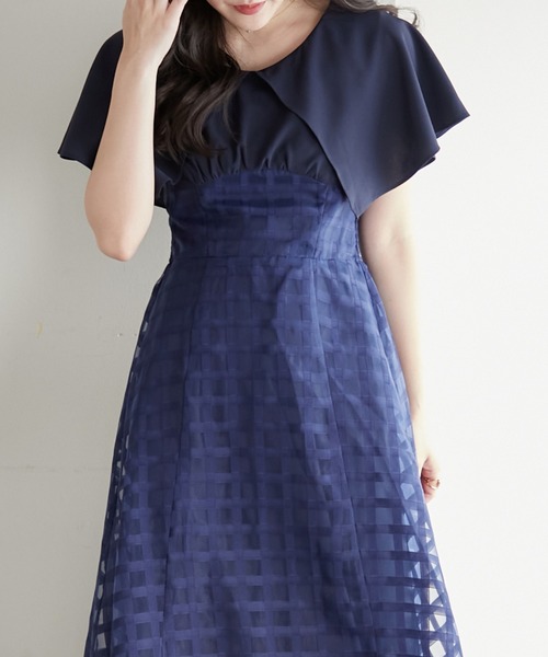 Another Branch olive des olive（アナザーブランチオリーブデオリーブ）の「細見えが叶う、シアーコルセットワンピース（ワンピース・レディース・ネイビー/ブラック/サックスブルー・FREE）」の6枚目の写真