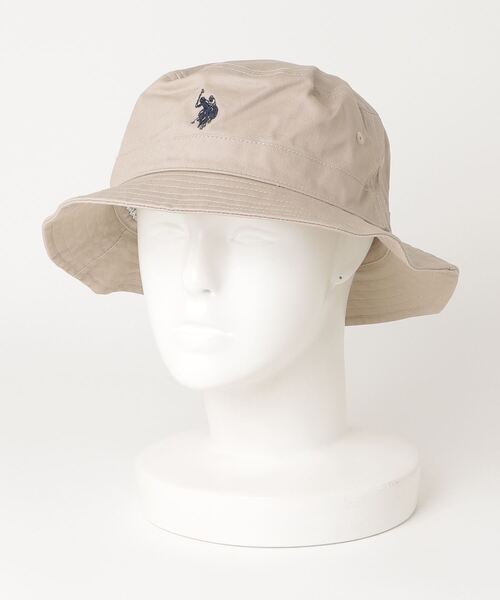 U.S. POLO ASSN.(ユーエスポロアッスン)の「【U.S. POLO ASSN.】ワンポイント刺繍 バケットハット メンズ レディース(ハット・メンズ・ブラック/ホワイト/ベージュ・FREE)」の2枚目の写真