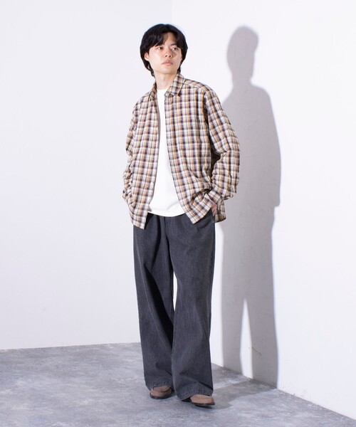 GLOSTER（グロスター）の「【GLOSTER/グロスター】ガーゼライクチェックシャツ レギュラーカラー（シャツ/ブラウス・メンズ・グリーン系その他/ピンク系その他/ベージュ系その他・M/L/S）」の16枚目の写真