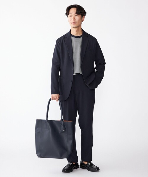 セール】【WEB限定】SHIPS: 合成皮革 ヴァーティカル ビズ トート