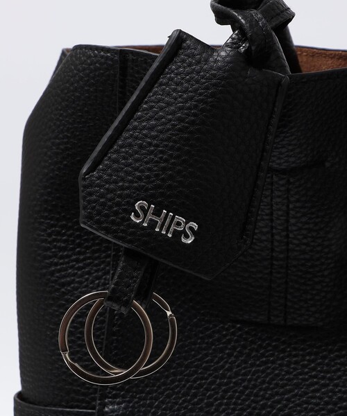セール】【WEB限定】SHIPS: 合成皮革 ヴァーティカル ビズ トート