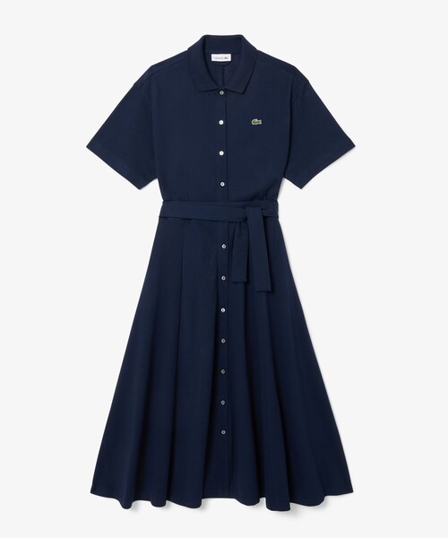 LACOSTE(ラコステ)の「鹿の子地シャツドレス ドレープフレアワンピース(シャツワンピース・レディース・ペールイエロー/グレイッシュブルー/ネイビー/アクア・34/38/40/36)」の18枚目の写真