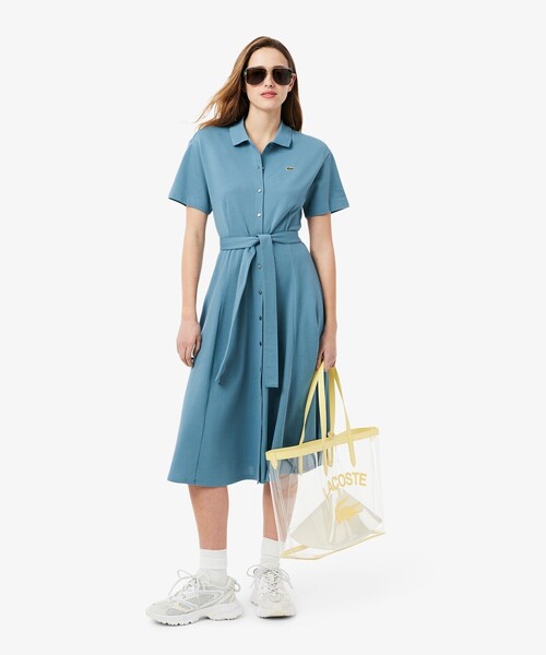 LACOSTE 半袖ロングシャツワンピース 36 オリーブグリーン 鹿の子 楽天市場】【SALE／50%OFF】鹿の子地マキシ丈ドレス LACOSTE