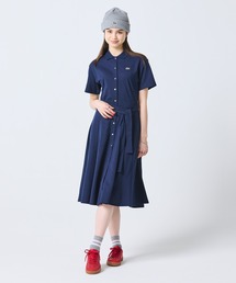 LACOSTE（ラコステ）の「鹿の子地シャツドレス ドレープフレアワンピース（シャツワンピース）」
