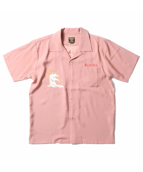 HOUSTON ヒューストン］ALASKA EMB SOUVENIR S/S SHIRT アラスカ