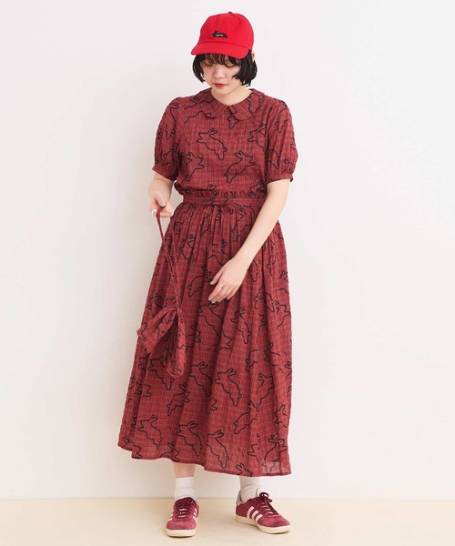 I am I in fact...（アイアムアイインファクト）の「run rabbit 刺繍キャップ（キャップ・レディース・レッド/ネイビー・FREE）」の11枚目の写真