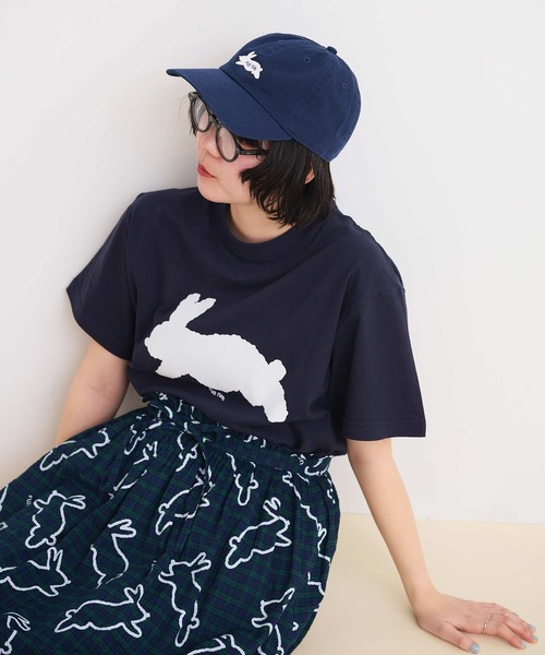 I am I in fact...（アイアムアイインファクト）の「run rabbit 刺繍キャップ（キャップ・レディース・レッド/ネイビー・FREE）」の7枚目の写真