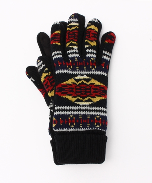 WEGO（ウィゴー）の「WEGO/エスニックグローブ（手袋・メンズ・キャメル/ネイビー/ブラック・FREE）」の2枚目の写真