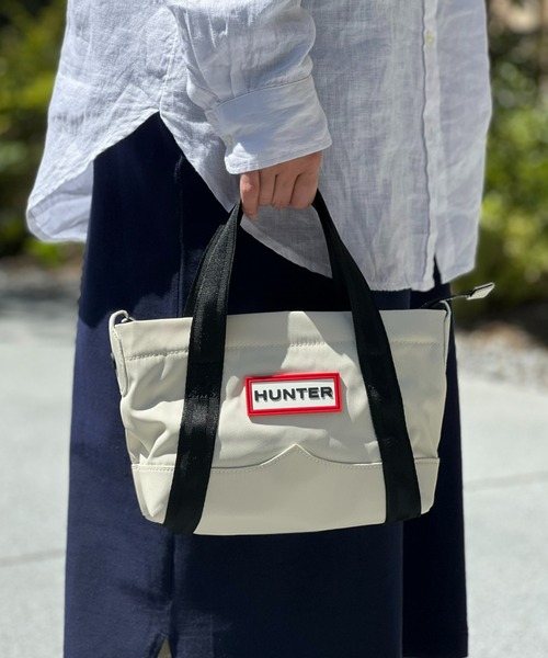 【HUNTER】ミニ トップ クリップ トート バッグ ナイロン ミニ トップ クリップ トート バッグ - ブラック