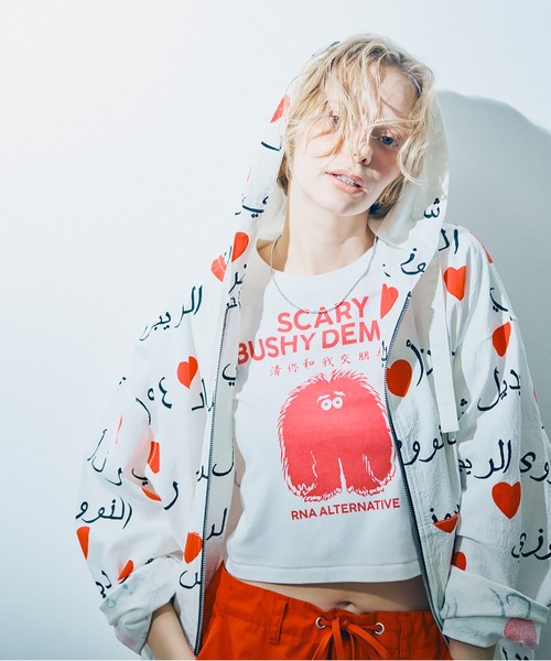 RNA(アールエヌエー)の「M2459 BUSHYDEMONチビT(Tシャツ/カットソー・レディース・ブラウン/ホワイト/ライトブルー・MEDIUM)」の2枚目の写真