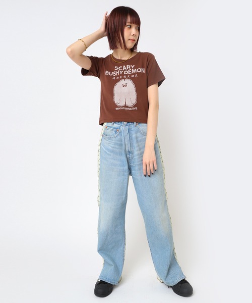 RNA(アールエヌエー)の「M2459 BUSHYDEMONチビT(Tシャツ/カットソー・レディース・ブラウン/ホワイト/ライトブルー・MEDIUM)」の12枚目の写真