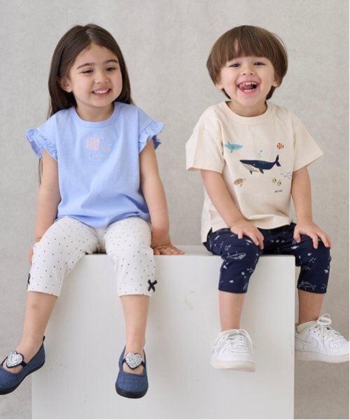 petit main(プティマイン)の「【プティプラ】GIRLS7分丈レギンス(レギンス/スパッツ・キッズ・ドット/ネイビー/ライトピンク/ブラック/アイボリー/チャコール/ブルー/クリーム・130cm/90cm/100cm/110cm/120cm/80cm)」の15枚目の写真