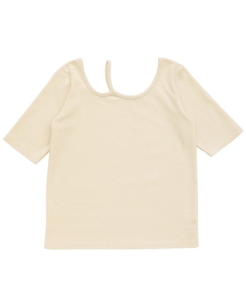 セール】デザインネックハーフスリーブトップス（Tシャツ