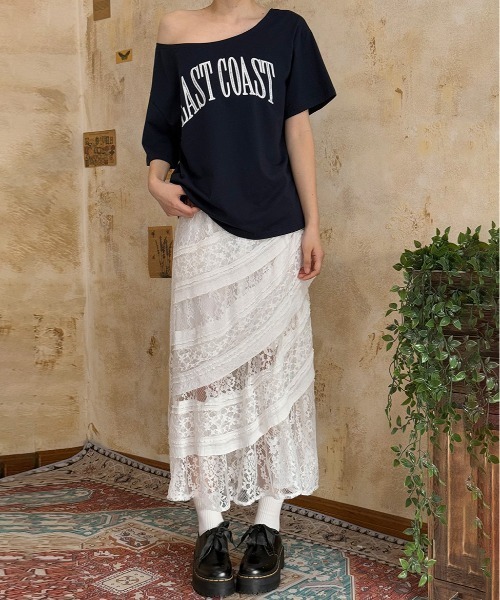 gossip!ロサンゼルス(ゴシップロサンゼルス)の「Y2K 総レース不規則 スカート 日常&シンプル 25SS(スカート・レディース・ホワイト・FREE)」の10枚目の写真