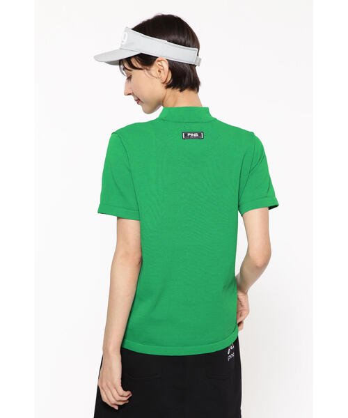 ニット セーター 「PING APPAREL」Mr.PINGジャガード半袖ハイネックニットプルオーバー 「LADIES LINE」 (LADIES) PING APPAREL】Mr.PINGジャガード半袖ハイネックニットプル