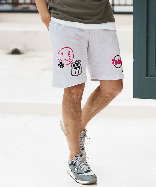 seventy seven(セブンティセブン)の「mp13508-middle onz sweat short pants (77mix) ショートパンツ(その他パンツ・メンズ・インディゴブルー/ブラック/アッシュ・S/M/L/XL)」の3枚目の写真