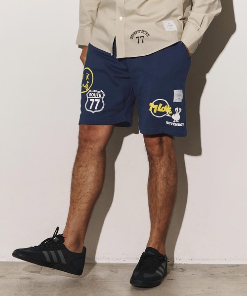 seventy seven(セブンティセブン)の「mp13508-middle onz sweat short pants (77mix) ショートパンツ(その他パンツ・メンズ・インディゴブルー/ブラック/アッシュ・S/M/L/XL)」の12枚目の写真