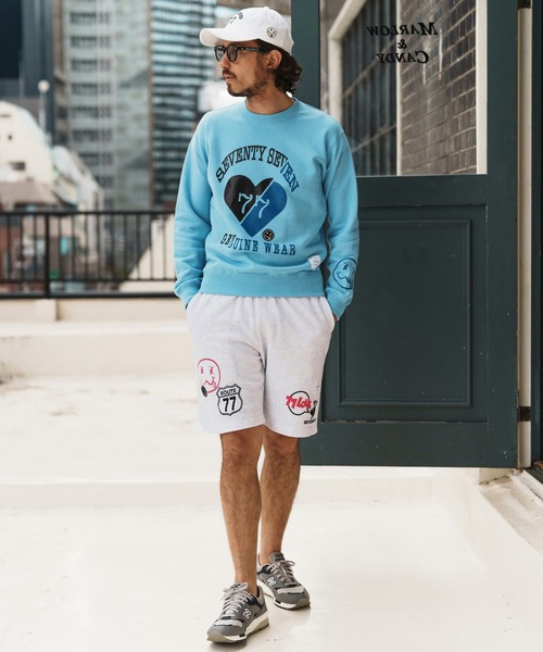 seventy seven(セブンティセブン)の「mp13508-middle onz sweat short pants (77mix) ショートパンツ(その他パンツ・メンズ・インディゴブルー/ブラック/アッシュ・S/M/L/XL)」の6枚目の写真