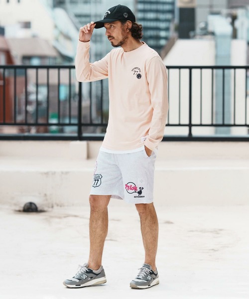 seventy seven(セブンティセブン)の「mp13508-middle onz sweat short pants (77mix) ショートパンツ(その他パンツ・メンズ・インディゴブルー/ブラック/アッシュ・S/M/L/XL)」の7枚目の写真