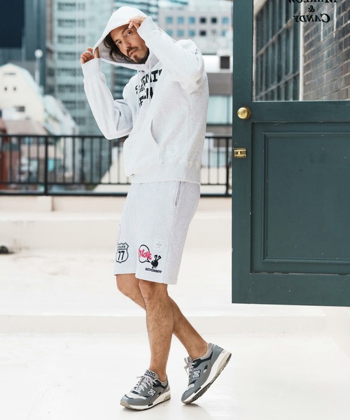 seventy seven(セブンティセブン)の「mp13508-middle onz sweat short pants (77mix) ショートパンツ(その他パンツ・メンズ・インディゴブルー/ブラック/アッシュ・S/M/L/XL)」の8枚目の写真