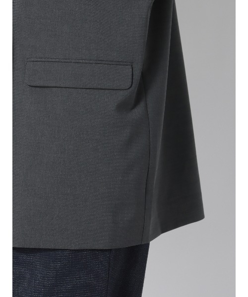SUIT SQUARE（スーツスクエア）の「ダブルブレストシアーシャツジャケット 半袖 ウォッシャブル 麻調ポプリン 無地（シャツ/ブラウス・レディース・グレー系/ベージュ系・38(9号)）」の19枚目の写真