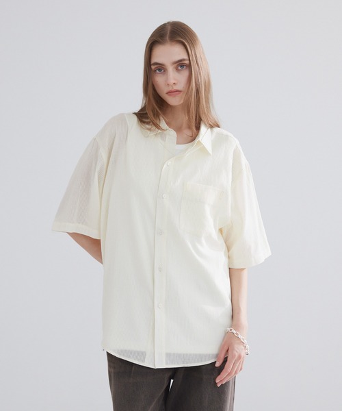 ブラウス シャツ *Sheer ストライプ シャツ レディース LUENNA】Sheer Stripe Shirt / シアーストライプシャツ（シャツ