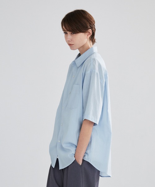 LUENNA(ルエナ)の「【LUENNA】Sheer Stripe Shirt / シアーストライプシャツ(シャツ/ブラウス・メンズ・クリーム/ブルー・L/M/S)」の16枚目の写真